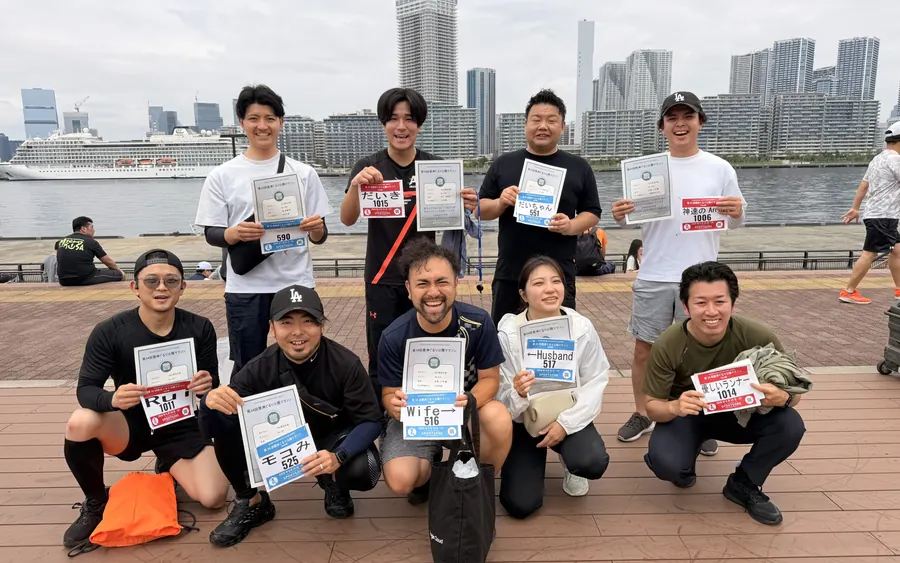 9人で参加した豊洲マラソン