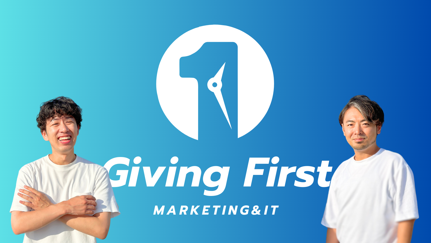 株式会社Giving Firstのロゴと経営者の顔写真